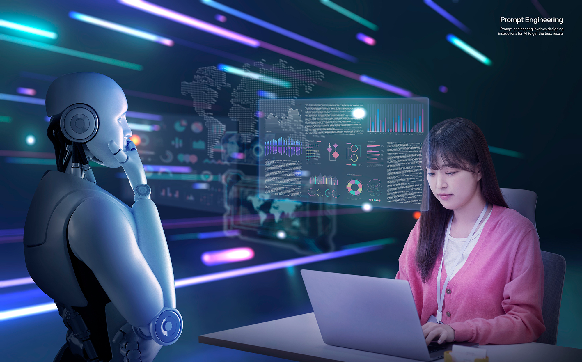 AI와 인간 작업 이미지